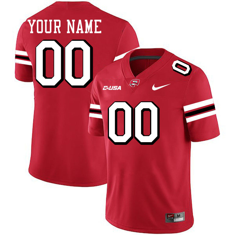 Custom Western Kentucky Hilltoppers Name And Number Football Jersey-Red